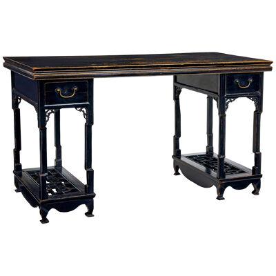 19TH CENTURY CHINESE BLACK LACQUERED DESK