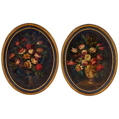 PAIR OF 18TH CENTURY OIL PAINTINGS BY GASPARO LOPEZ STILL LIFE