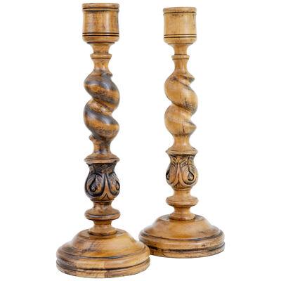PAIR OF LARGE EARLY 20TH CENTURY CANDLESTICKS