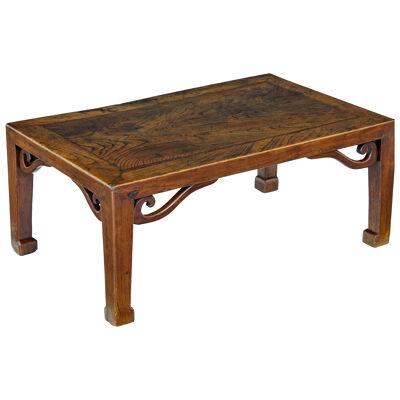 19TH CENTURY CARVED CHINESE ELM LOW TABLE