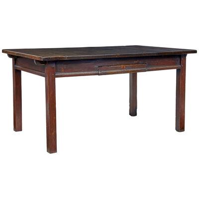 18TH CENTURY RUSTIC SWEDISH WALNUT AND PAINTED KITCHEN TABLE