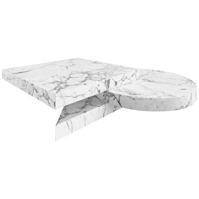 Coffee-Table, White Marble Circle Square Triangle 120x120x25cm handcrafted pc1/1
