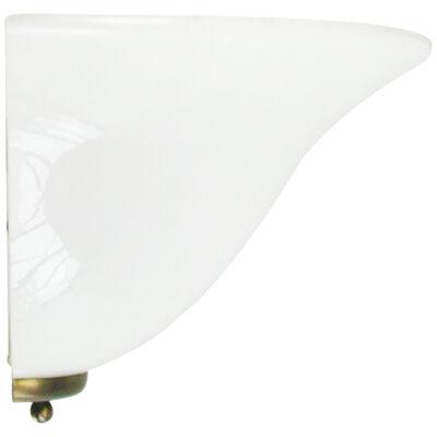 White Opaline Glass Vintage Brass Scones Wall Lamps