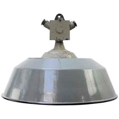Grey Enamel Vintage Industrial Cast Iron Pendant Lights by Industria Rotterdam