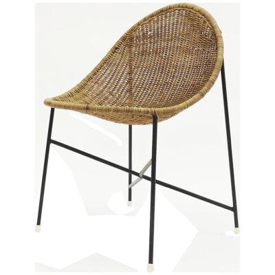 Georges and Hermine Laurent Wicker and Metal Chair, 1950s