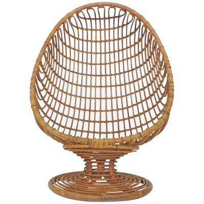 Bamboo Egg Chair, Italy 1960s
