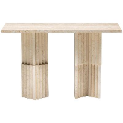 Postmodern Travertine Console Table, Italy, 1970s