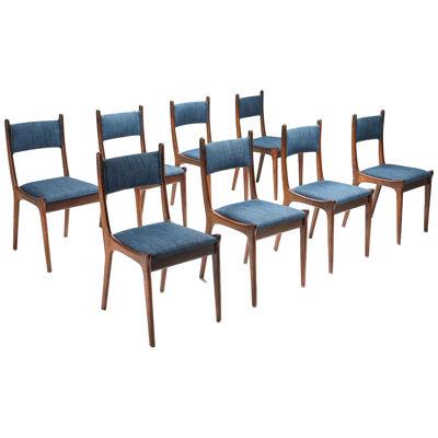 Belgian Mid-century modern colorful dining chairs set - 1950's