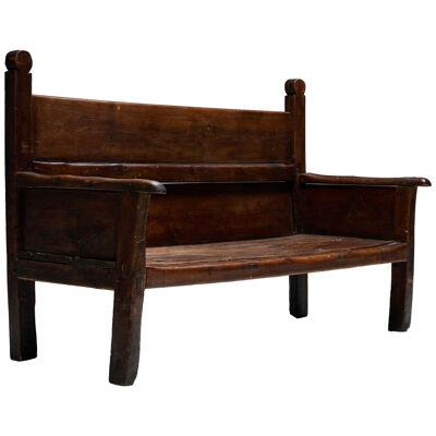 Art Populaire Bench, France, 19th Century