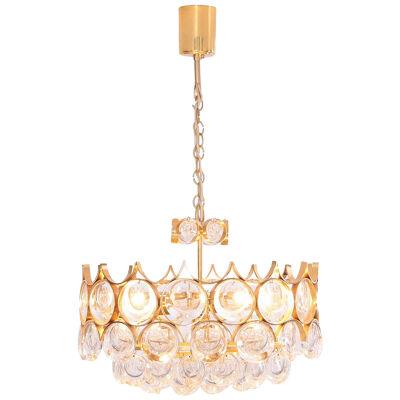 Stunning Gilded Brass and Glass Palwa Chandelier