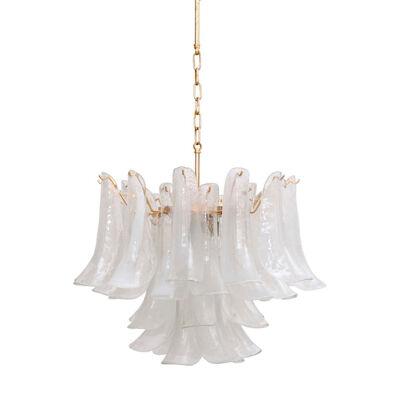 Extra Large Murano Chandelier with Gold-Plated Base, Italy, 1970s
