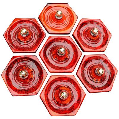1 of 18 Hexagon Volcano Sconces Wall Lights, Germany, 1970s