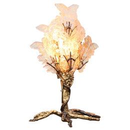 Beautiful Unique Brass Tree Table Lamp by Henri Fernandez