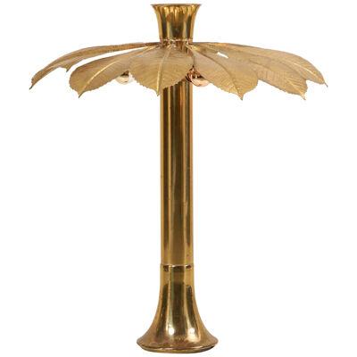 Rare and Impressive Brass Rhaburb Floor Lamp by Tommaso Barbi