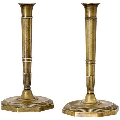 Pair of brass Candlesticks, 19th Century