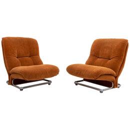 Europoltrona Lounge Chairs, Italy Mid-20th Century