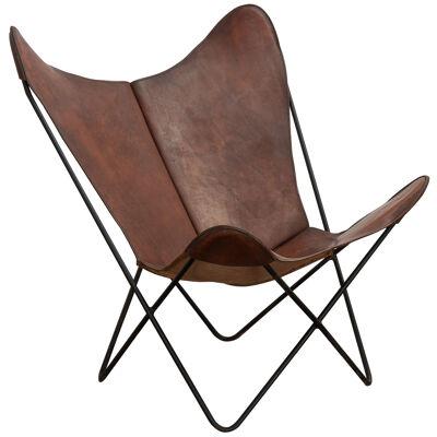  Knoll Whiskey Leather Butterfly Chair