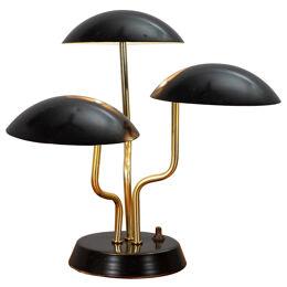 Black Three Shade Lamp by Gino Sarfatti