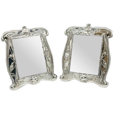 Pair of Art Nouveau Silver Photograph Frames