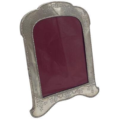 Large Antique English Silver Photograph Frame