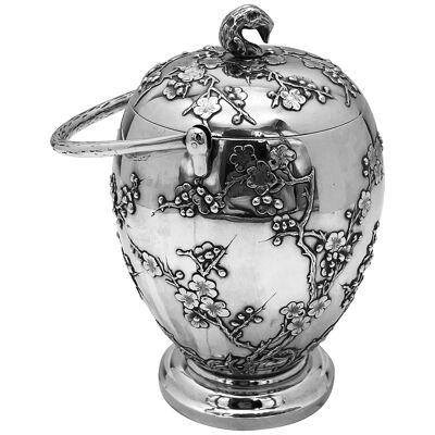 Chinese Export Silver Biscuit Box
