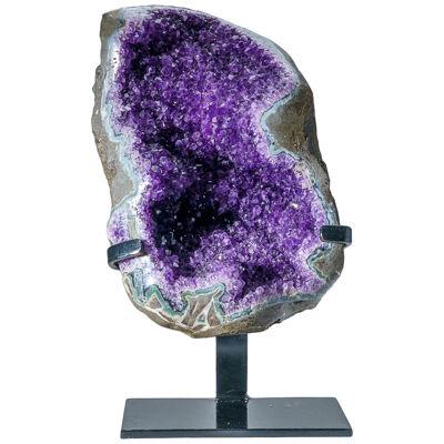 Genuine Amethyst Cluster Geode on Stand from Brazil (12 lbs)