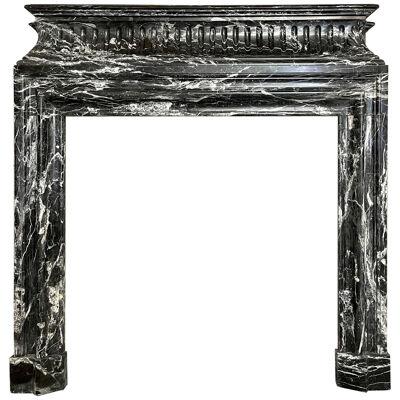 An Antique Bolection De Versailles Marble Fireplace 