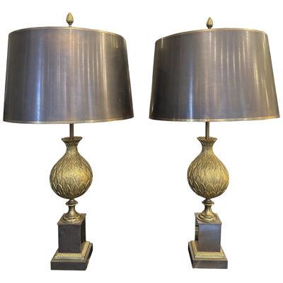A Pair Of Bronze Persane Table Lamps By Maison Charles 