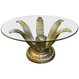 Italian Brass Circular Cocktail Table
