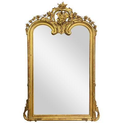 An Antique French Louis XV Style  Gold Gilt Mirror
