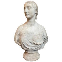 A 19th Century Classical Statuary Marble Bust Of A Female 