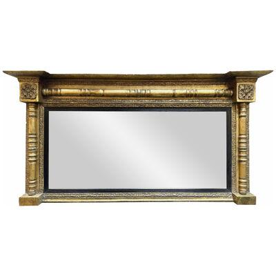 An Antique English Regency Gold Gilt Overmantel Mirror 