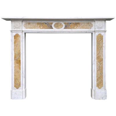 Antique Regency Style Statuary and Siena Marble Fireplace Mantel