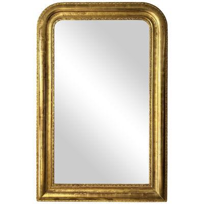 A French Antique Louis Philippe Domed Top Gold Gilt Mirror 