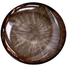 Contemporary Sculptural Concave Round Mirror in Brown, Made in France 