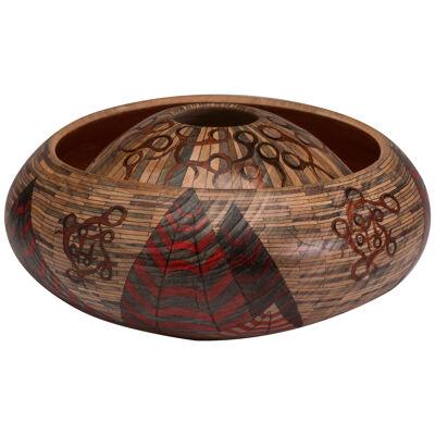 Contemporary studio craft wood turning bowl turned maple, Fertility