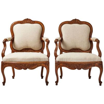 A Pair of antique rococo armchairs made ca 1760