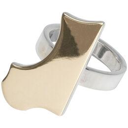 Asymmetrical Silver and Gold ring by Sigurd Persson Made Year 1978
