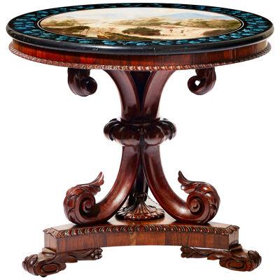 Centre table with scagliola top, 19th c