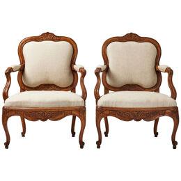 Antique pair of Swedish rococo armchairs