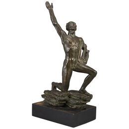 Bronze sculpture depicting Orfeus. Signed  DAVID WRETLING (1901-1986) 