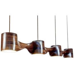 N2-4 Pendant Lamp in Walnut and Gold Leaf