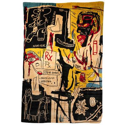 After	Jean-Michel Basquiat.	Rug,	or	tapestry	« Melting	Point	of	Ice ».	
