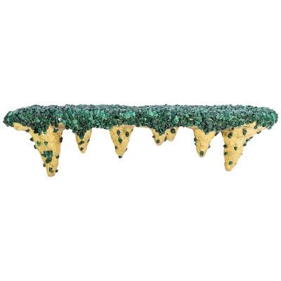 Malachite console decorated with stalactites. Contemporary work.
