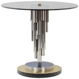 “Organ” pedestal table in chromed metal. 1970s.