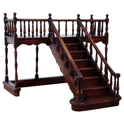 Early 20th Century Mahogany Architectural French Staircase Model