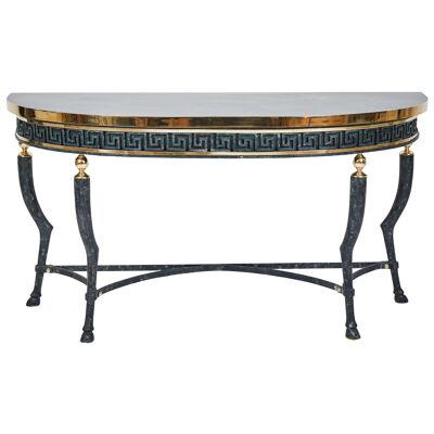 A Stone and Brass French Style Console
