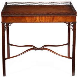 George III Chippendale period mahogany silver table