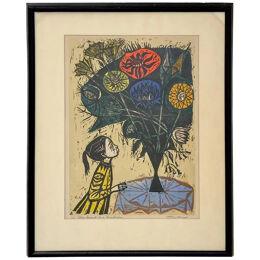 Irving Amen, The Heart is a Garden, Signed A/P & Framed Woodblock Print