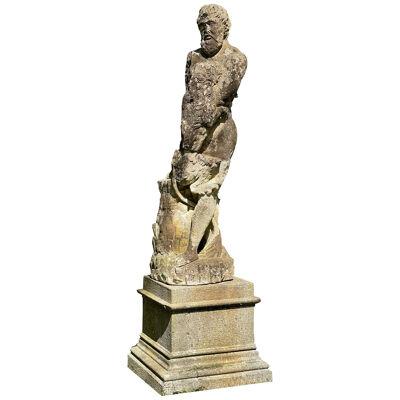 17th century Hercule and the lion of nemea statue 